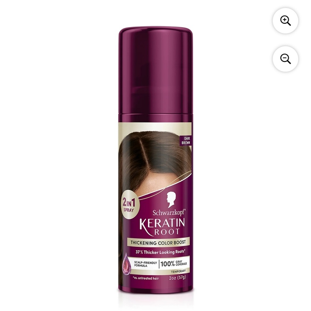 Schwarzkopf Keratin Color Root Temporary Hair Color Spray, Dark Brown 2 oz